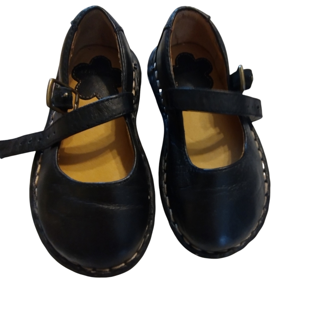 EUC Land's End Classic Black Kids Girls Toddler Mary Jane Shoes Quality